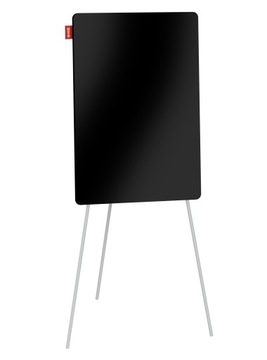 Flipchart na trójnogu szklany czarny suchościeralny magnetyczny 70x100xh180