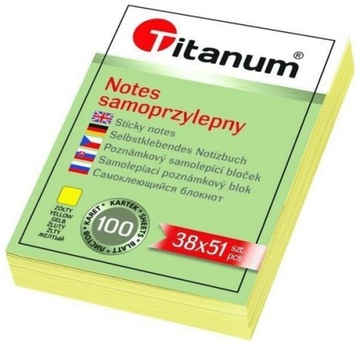 Notes samoprzylepny 38x51mm 100K żółty