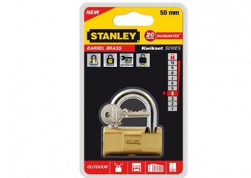 Kłódka Stanley S742-047 50mm mosiężna bębenkowa