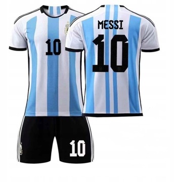 MESSI strój piłkarski koszulka spodenki getry ARGENTYNA rozm. 152