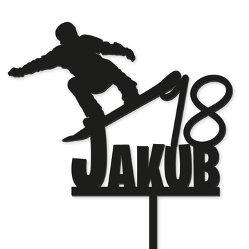 TOPPER SNOWBOARD TORT NAPIS SPORT URODZINY CZARNY