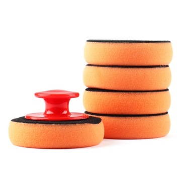 ZESTAW GĄBEK DO WOSKOWANIA POLEROWANIA 10CM 5SZT