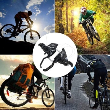 LEWA PRAWA DŹWIGNIA HAMULCA PRZERZUTKA Z KABLAMI, 21 PRĘDKOŚCI, DO MTB