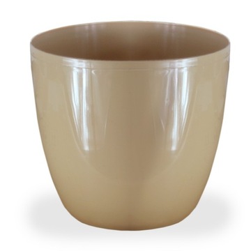 Горшок для цветов GLOSS белый, кашпо COVER, грунт, 23 см