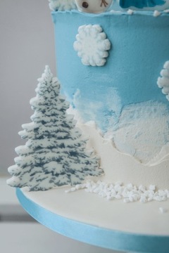 ZESTAW do dekoracji tortu KRAINA LODU 14 el. figurki ozdoba opłatek