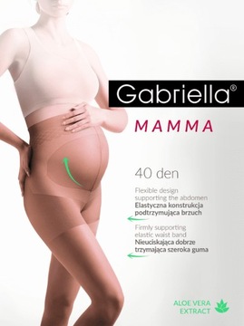 Rajstopy ciążowe Mamma 40 den gładkie Nero 5-XL