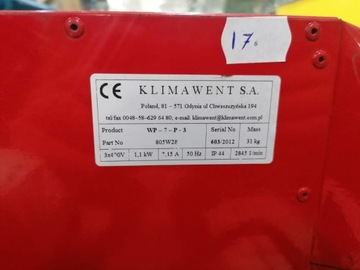 Переносной вентилятор KLIMAWENT WPA-7-P-3-N 400В
