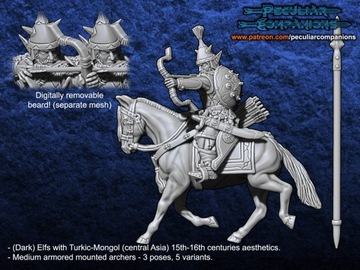 Dark Elfs Armored Mounted Archers - x5