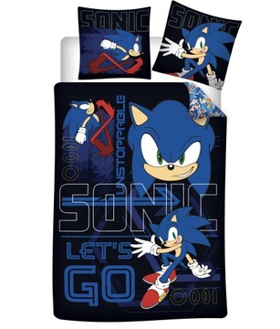 POŚCIEL DZIECIĘCA 160x200 BAWEŁNA SONIK GRA SEGA SONIC 04
