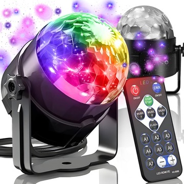 KULA DISCO DYSKOTEKOWA PROJEKTOR LED RGB + PILOT
