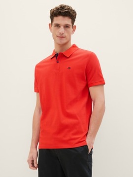 Tom Tailor Basic Polo With Contrast - Basic Red