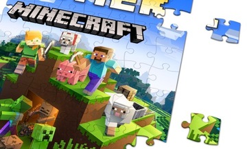 ПАЗЛ MINECRAFT С ИМЕНЕМ + ХЛОПКОВЫЙ СУМОК