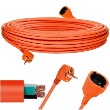PRZEDŁUŻACZ 20m OGRODOWY BUDOWLANY GRUBY MOCNY 20m KABEL MIEDŹIANY 3x 2.5