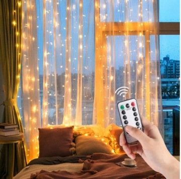 СВЕТОДИОДНЫЕ СВЕТИЛЬНИКИ ДЛЯ ЗАНАВЕС 200 3x2M ТЁПЛЫЙ БЕЛЫЙ