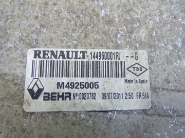 CHLADIČ INTERCOOLER RENAULT LAGUNA 3 III 2.0 DCI 144960001R (F)