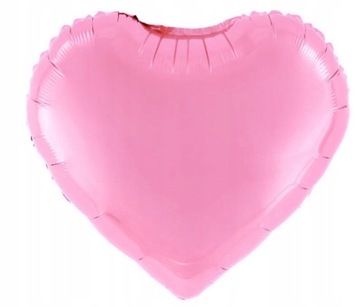 BALON foliowy różowy serce serduszko 45 cm metaliczne na hel walentynki