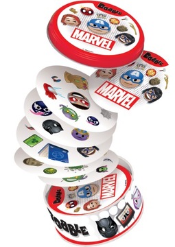 DOBBLE MARVEL GRA KARCIANA RODZINNA SPOSTRZEGAWCZOŚĆ DLA DZIECI 55 KART