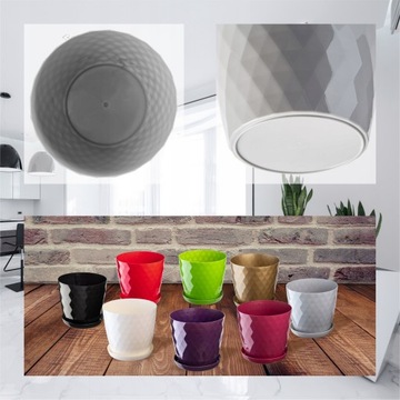 ПЛАСТИКОВЫЙ ЦВЕТОЧНЫЙ ГОРШОК С ПОДСТАВКОЙ КРЫШКА ДЛЯ ЦВЕТОЧНОГО ВАЗОНА 18см СЕРЫЙ KADAX