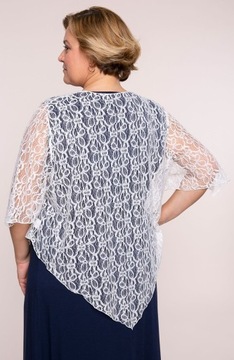 Połyskująca narzutka w białym kolorze UNI.