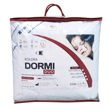 ANTYALERGICZNA KOŁDRA ZIMOWA DORMI DUO 160x200 ANTYROZTOCZOWA GRUBA CIEPŁA