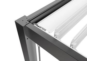Алюминиевая беседка-пергола 3х4 Антрацит 300х400 LED