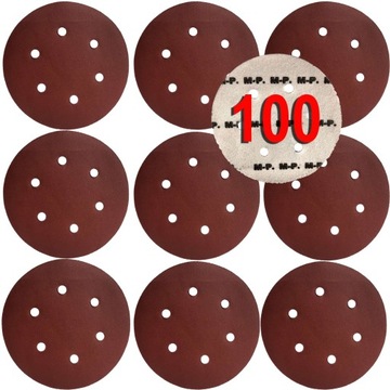 KRĄŻEK ŚCIERNY 100 PAPIER 6 OTWORÓW 150 - 10 SZT