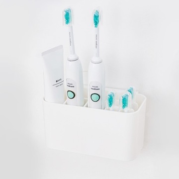 ОРГАНАЙЗЕР ПОДСТАВКА-ДЕРЖАТЕЛЬ ДЛЯ 4 ЭЛЕКТРИЧЕСКИХ ЗУБНЫХ ЩЕТОК И САМОКЛЕЯЩЕЙСЯ ПАСТЫ