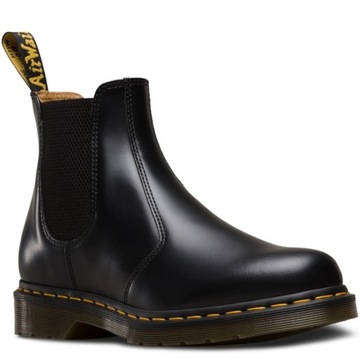 DR. MARTENS 2976 BLACK SMOOTH yellow stitching r. 10(45)