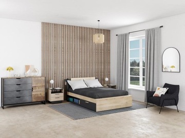Łóżko modułowe 140 × 190/ 200 cm z miejscem do przechowywania – Kolor: