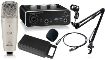 BEHRINGER C1 MIKROFON + INTERFEJS UM2 +STATYW SET