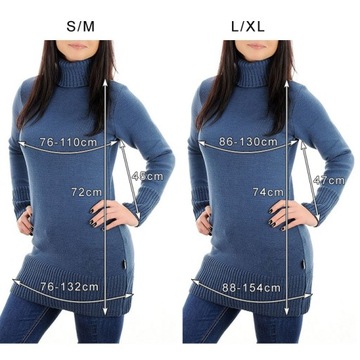 ЖЕНСКИЙ ДЛИННЫЙ ТЕПЛЫЙ СВИТЕР ДЛЯ ГОЛЬФА, ГРАФИТ L XL