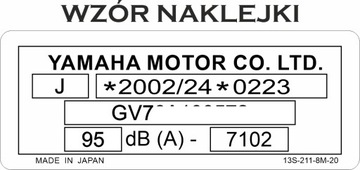 NAKLEJKA TABLICZKA ZNAMIONOWA YAMAHA ZASTĘPCZA