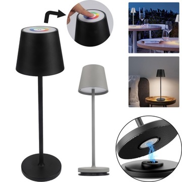 ŚCIEMNIANA LAMPKA NOCNA, WODOODPORNA LAMPA STOŁOWA ZE STACJĄ ŁADUJĄCĄ USB