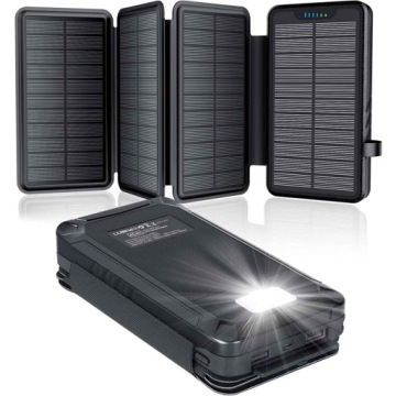 Powerbanka Solární Skládací Nabíječka 26800 mAh 2xUSB Led Svítilna 1xUSB-C Pd