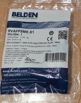 RVAFPSME-S1 — вилка RJ 45 Cat 6a, серебристая — Belden
