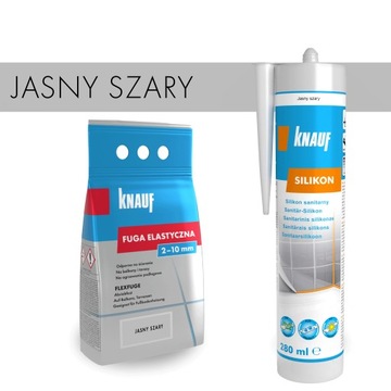 Fuga elastyczna 1,5 kg i silikon 280 ml KNAUF jasny szary