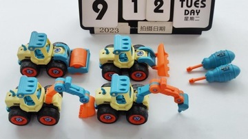 СТРОИТЕЛЬНАЯ ТЕХНИКА ГРУЗОВИК ИГРУШКА ДЛЯ ЗАКРУЧИВАНИЯ ЭКСКАВАТОРНЫЙ ВИНТ 4 ШТ.