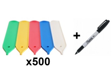 Etykiety kolorowe do roślin nasion 500szt +marker