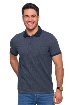 KOSZULKA POLO MĘSKA POLÓWKA MORAJ ELEGANCKA WZÓR ŻAKARDOWY ROZM. XL