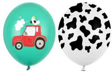 Balony lateksowe Farma Mix Urodziny 6 sztuk