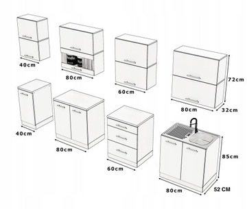 КУХОННАЯ МЕБЕЛЬ КУХОННЫЕ МОДУЛЬНЫЕ ШКАФЫ WOTAN ДУБ 2,6М RICO