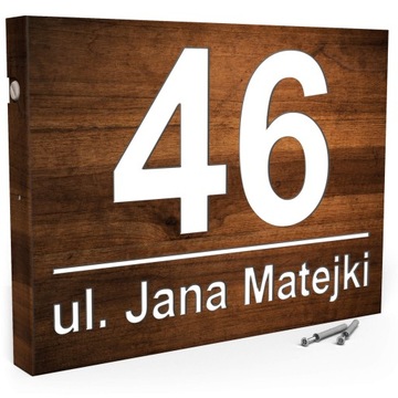 DUŻA TABLICZKA ADRESOWA Numer Domu 40x30 DYSTANSE