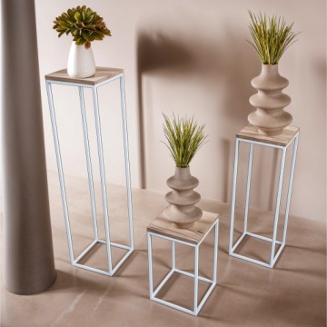 МЕТАЛЛИЧЕСКАЯ ПОДСТАВКА ДЛЯ ЦВЕТОВ БЕЛАЯ 100СМ ЛОФТ ПОЛИШ ПРОДУКТ