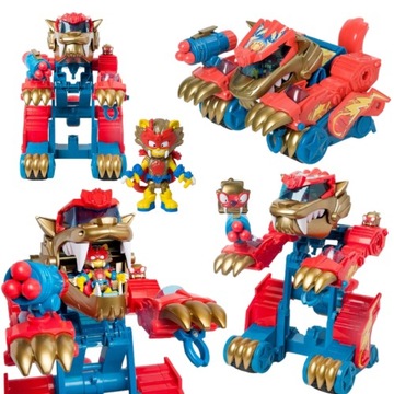 SUPERTHINGS ROBOT WILDTIGER TIGERBOT PLUS DWIE FIGURKI TRANSFORMER CZERWONY