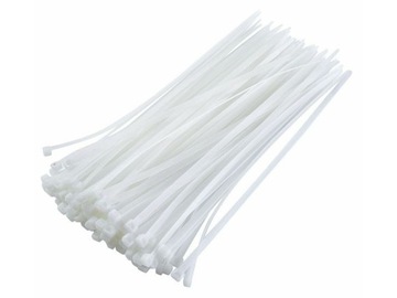 ОЧЕНЬ ПРОЧНЫЕ ЗАЖИМЫ 3,6х200мм 100 ШТ. БЕЛЫЕ КАБЕЛЬНЫЕ Стяжки