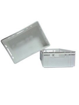 E2 skrzynka plastikowa euro biała z atestem 600x400x200