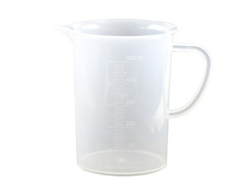 Zlewka PP 500 ml z uchem skala tłoczona