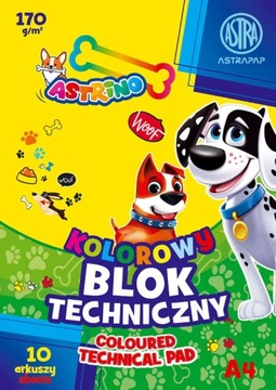 Blok techniczny A4/10 kolor 170g Astra 106021014