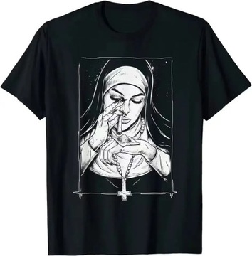 Koszulki męskie Wziąć narkotyki zakonnica T Shirt gratis Harajuku Casual Ne