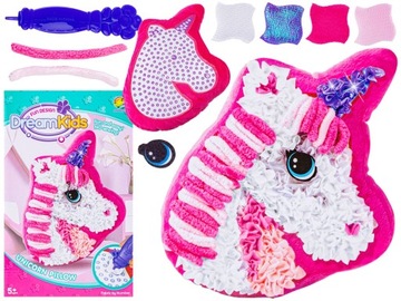 PLUSZAK DO USZYCIA PODUSZKA JEDNOROŻEC UNICORN WYSZYWANKA MASKOTKA DIY